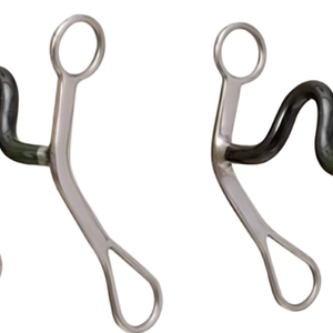 Bocado de acero inoxidable para caballo con boquilla de goma negra para equitación, bocados resistentes y ligeros para caballos - Product Image 4