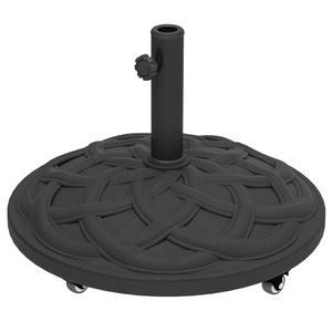Black Circular Outdoor <b>Umbrella</b> <b>Stand</b> with <b>Base</b> Only for Patio Balcony Courtyard <b>Umbrella</b> Frame - Product Image 5