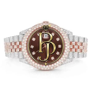 Montre-bracelet analogique de luxe à quartz, bracelet en acier inoxydable marron, verre cristal, résistance à l'eau 10 bars, écologique et légère - Product Image 4