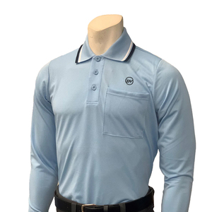 SHH Panel lateral personalizado con acento blanco Camisas de árbitro de media manga suaves transpirables disponibles en azul marino de medianoche/azul brillante - Product Image 3