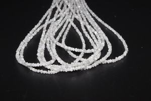 Perles naturelles non coupées en diamant blanc clair 2-3.5mm 16 pouces pour la fabrication de bijoux-Perles de diamant blanc non coupées en pierre naturelle - Product Image 5