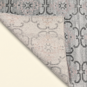 Tapis en laine tufté à la main gris argenté à motif quadrifolia, tapis géométrique moderne à treillis, antidérapant, écologique, pour salon - Product Image 5