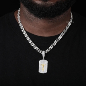 Pendentif Crucifix Jésus - Pendentif en Argent Sterling 925 avec Moissanite, Pendentif Jésus Moissanite Bling Bling, Bijoux Streetwear Iced Out - Product Image 2