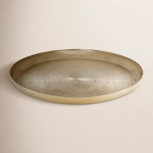 ถาดโลหะทรงกลมแบบเรียบหรูสำหรับใส่เทียนและของตกแต่งบ้าน  ถาดโลหะทรงกลมขนาดใหญ่ Hensley สำหรับตกแต่ง - Product Image 5