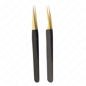 Juego de Pinzas Profesionales para Extensión de Pestañas en Negro y Dorado con Aplicadores de Volumen, Kit de Herramientas de Belleza Multicolor - Product Image 3