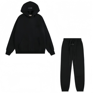 Ensemble sweat-shirt et pantalon de survêtement en coton unisexe pour hommes et femmes, streetwear décontracté avec logo ESS, tenue confortable en 2 pièces - Product Image 3