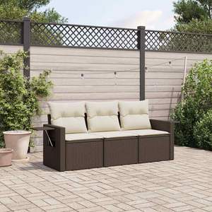 Grand ensemble de canapés de jardin pliables en rotin PE marron - Product Image 1