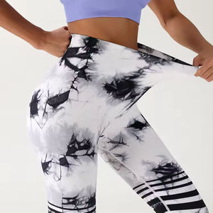 Custom Logo Plaid Simple High Waist for Yoga <b>Leggings</b> Breathable Eco-Friendly Full Length Gym Sports Fitness Pants Women - Product Image 3