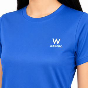 เสื้อยืดคอกลมแขนสั้นผู้หญิง Warpro สีน้ำเงิน แห้งเร็ว ทรงเข้ารูป สวมใส่สบาย ผ้าเจอร์ซีย์สีพื้น - Product Image 5