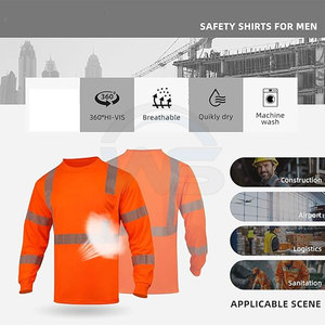 Chemise de sécurité réfléchissante, vêtements de travail haute visibilité, design léger, tissu respirant, coupe confortable pour l'extérieur - Product Image 5