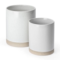 Premium keramische bestekhouder set, dubbele maat, matte afwerking, dikke bodem, hittebestendig, keukenblad opbergorganizer