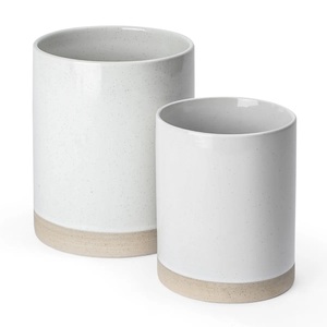 Ensemble de porte-ustensiles en céramique de qualité supérieure, design double taille, finition mate, base épaisse, résistant à la chaleur, organisateur de rangement pour comptoir de cuisine - Product Image 4
