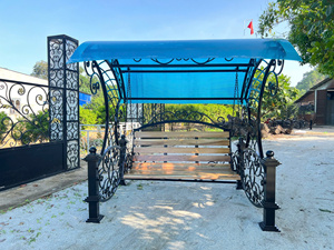Vietnam Manufactured Contemporary Decorative Metal 3-Seater <b>Swing</b> Chair Outdoor Furniture <b>for</b> Hospital Hotel Park & School Use - Product Image 2