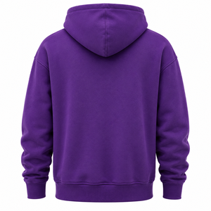 Sweat-shirt à capuche pour homme, violet, logo personnalisé, effet délavé, coupe classique, en coton molletonné, style streetwear décontracté, sweat-shirt à capuche pour homme effet délavé - Product Image 2