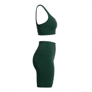 Conjunto Deportivo de 2 Piezas para Mujer, Color Personalizado, Sujetador Deportivo sin Costuras, Pantalones Cortos de Cintura Alta, Secado Rápido, Transpirable, Ropa Deportiva - Product Image 3