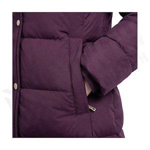 Women's Long Quilted Jacket Stand Collar Full Sleeve Windproof Winter Coat Polyester Filling Zipper Closure - Product Image 5