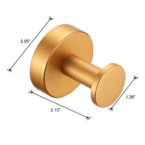 Set di 2 Ganci da Parete Rotondi con Base Dorata Spazzolata per Ingresso, Armadio, Bagno, Camera da Letto, Cucina, Include Viti - Product Image 6