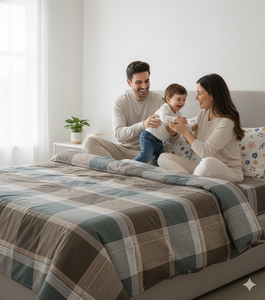 Ensemble de draps de lit en microfibre 400TC à rayures imprimées, taille King, avec drap-housse, drap plat et taies d'oreiller - Durable, confortable, pour usage hôtelier - Product Image 2