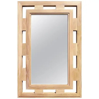 Olive Wood Modern Wall Mirror with Live Edge Detail Handmade Eco-Friendly Natural Design