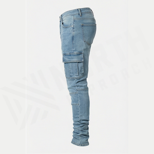 Jeans en denim tissé de haute qualité à taille haute et coupe classique pour hommes, décontractés, à porter au printemps, en automne et en hiver - Product Image 4