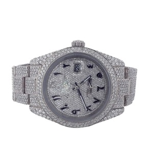 Reloj de Cuarzo de Acero Inoxidable con Incrustaciones de Diamantes de Lujo, Pantalla Analógica, Caja Redonda de 40 mm, Unisex, Cierre Plegable - Product Image 1