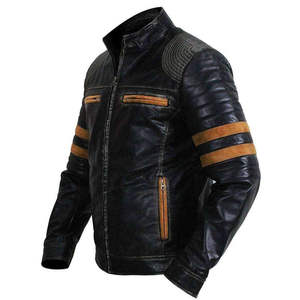 Classic Soft Men's Leather Jacket-Front Logo High Quality Waterproof & Breathable Stylish Trendy Daily Wear - Product Image 3