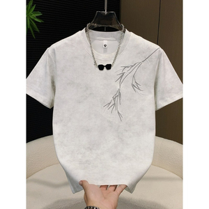 Camiseta de Verano a Rayas de Estilo Chino con Bordado, Casual y Versátil, de Manga Corta para Hombre, Envío Directo - Product Image 5