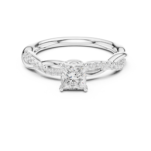 Anillos de Boda Clásicos de Moda Aries Jewel, Oro Blanco de 14K, EF VVS, Diamante Cultivado en Laboratorio IGI de 0.50CT, Corte Princesa, Anillos de Compromiso - Product Image 1