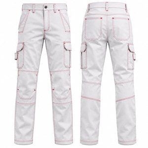 FR <b>Working</b> <b>Pants</b> for Men <b>Cargo</b> Pockets Flame Resistant Firefighting Elastic Waist Water Oil Repellent Finish Custom Logo Design - Product Image 1