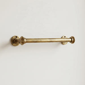 Tringle à rideaux murale moderne en laiton brossé, finition antique, détachable, pour armoire, chambre d'hôtes et chambre à coucher - Product Image 1