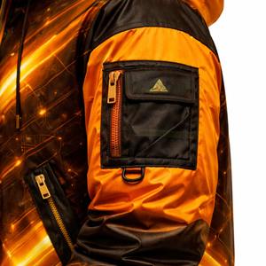 ผู้ผลิตเสื้อผ้าบุรุษ เสื้อแจ็คเก็ตแบบมีฮู้ดกันน้ำแบบกลับด้านได้ ป้องกันลม ทำจากไนลอน เหมาะสำหรับฤดูหนาว สวมใส่สบายๆ สำหรับกิจกรรมกลางแจ้ง มีซิป - Product Image 5