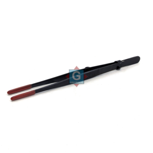 Gray Rocks Jewelry Tweezers Flat Round Plastic Precision <b>Pick</b>-<b>Up</b> <b>Tool</b> Adjustable Lock Position Anti-slip Grooves - Product Image 3
