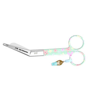 Ciseaux à pansements manuels en acier inoxydable, design floral et fond vert, certifiés CE, pour infirmières - Product Image 6