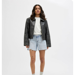 Shorts en jean décontractés surdimensionnés pour femmes, nouvelle collection, broderie streetwear, vente en gros de haute qualité - Product Image 5