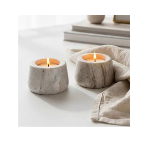 High Quality <b>Marble</b> Candlestick <b>Holder</b> Round Cylindrical Shape Black Stone <b>Candle</b> <b>Holder</b> For Dining Table Decoration - Product Image 2
