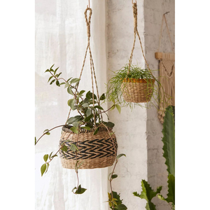 Woven Hanging Plant <b>Pots</b> With Liner Natural Fiber Storage Basket For Flowers Herbs And <b>Succulents</b> Space Saving Outdoor Balcony - Product Image 5