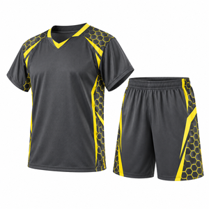 Ensemble uniforme de lacrosse d'hiver pour hommes, manches courtes, col en V, short, séchage rapide, respirant, 100% polyester, prix de gros - Product Image 3