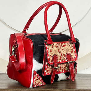 กระเป๋าหนังวัวแท้ลายดอกไม้สไตล์วินเทจตะวันตกแบบใหม่ปี 2026  งานแฮนด์เมดสุดหรู เหมาะสำหรับผู้หญิง - Product Image 4