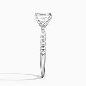 Bague de fiançailles solitaire SOJ Ring 02 en argent 925 plaqué rhodium, taille Asscher, sertie de 36 pierres latérales, avec moissanite 2 carats certifiée GRA - Product Image 3