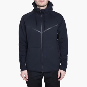 Tech Fleece Zip Up Hoodie Mens Chevron Funnel Neck Bonded Knit Hooded Sweatshirt Jacket Athleisure 4 Colors OEM Bulk - Product Image 5