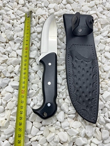 Hunting Skinner Knife Stainless Steel Fixed Blade Partially Serrated <b>Edge</b> <b>Black</b> Micarta Handle Lightweight - Product Image 4