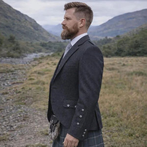 Veste et gilet en tissu argyle à carreaux écossais, tenue formelle traditionnelle des Highlands écossais, prix d'usine, vente en gros - Product Image 3