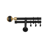 Bojanek Rail de plafond double en PVC, style industriel moderne, kit complet pour rideaux de chambre, avec crochets à glissière fluide et fixation complète