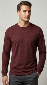 Camiseta de Manga Larga para Hombre, 100% Algodón, Tacto Suave, Cuello Redondo Clásico, Informal, Secado Rápido, Transpirable - Product Image 5
