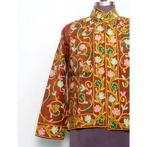 High Quality New <b>Pattern</b> Cotrise Embroidered 100% Cotton <b>Quilted</b> Breathable Eco-Friendly <b>Jacket</b> Indian Handmade Full Women - Product Image 2