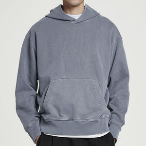 Custom <b>Men</b> Sun Faded Hoodie Heavyweight Cotton Fleece Oversized Vintage <b>Pullover</b> Wholesale Supplier - Product Image 4
