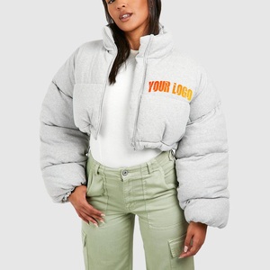 Hot Selling Multi-Color Women's Lightweight Quilted Outdoor <b>Cropped</b> Short Bubble <b>Puffer</b> <b>Jacket</b> Detachable Collar Polyester - Product Image 3