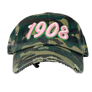 AKA 1908 <b>Camo</b> Hat Pink Embroidered Letter Baseball <b>Cap</b> Adjustable Cotton Headwear Camouflage Style Casual Fashion <b>Cap</b> for Men - Product Image 1