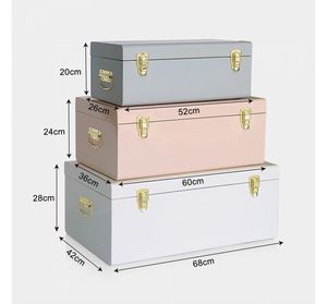 Modern Geometric Jewelry <b>Box</b> Set 2 Layer <b>Stacking</b> Rectangular Cardboard Storage Boxes with Gold Clasp Design - Product Image 5