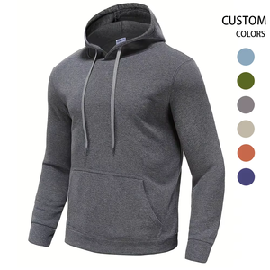 Sweats à capuche unis pour hommes, sweats à capuche confortables, sweats à capuche avec logo personnalisé, couleurs personnalisables, vente en gros - Product Image 3